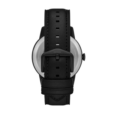 Townsman 44mm Automatic Black Leather Watch