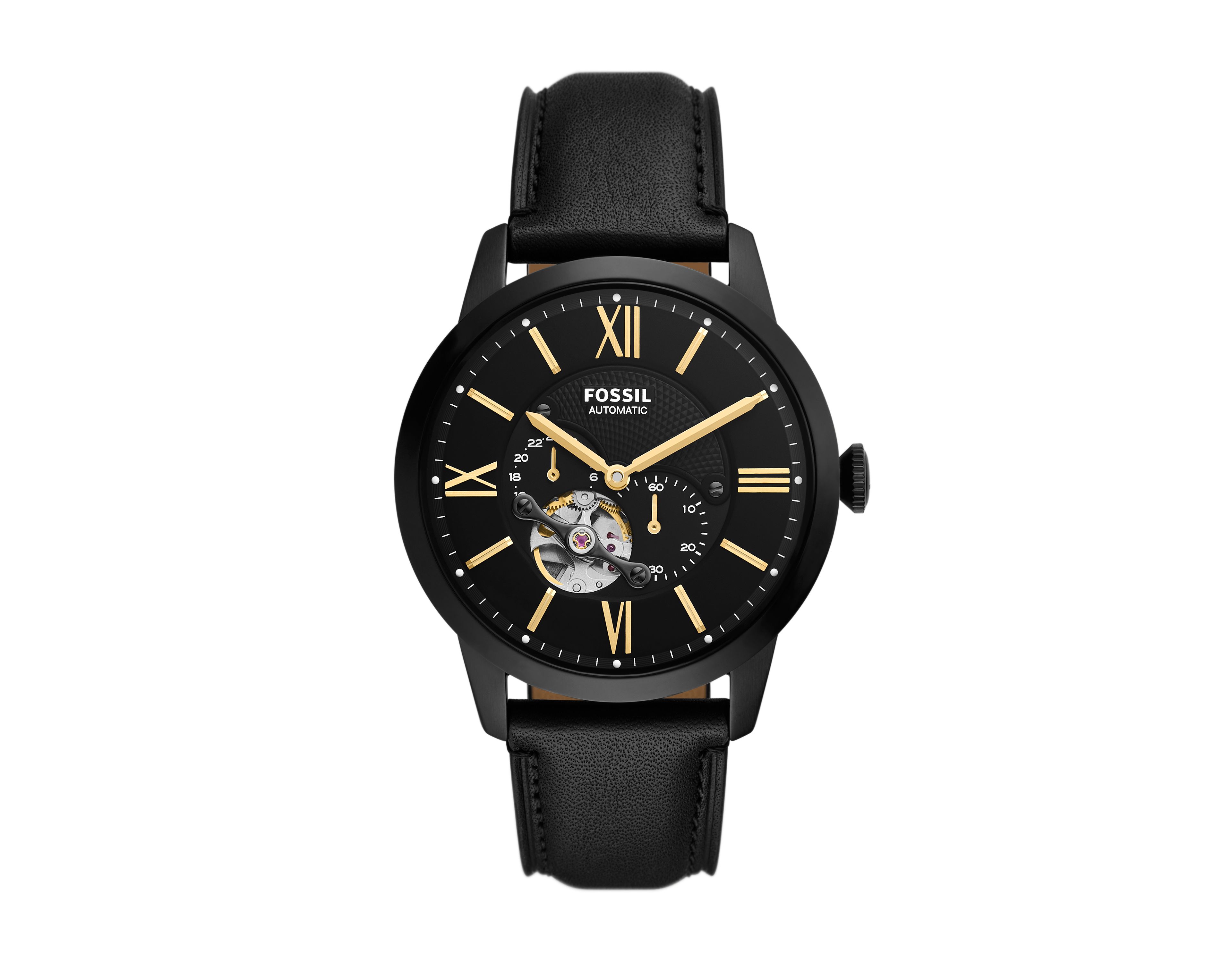 Townsman Automatic Black Leather Watch