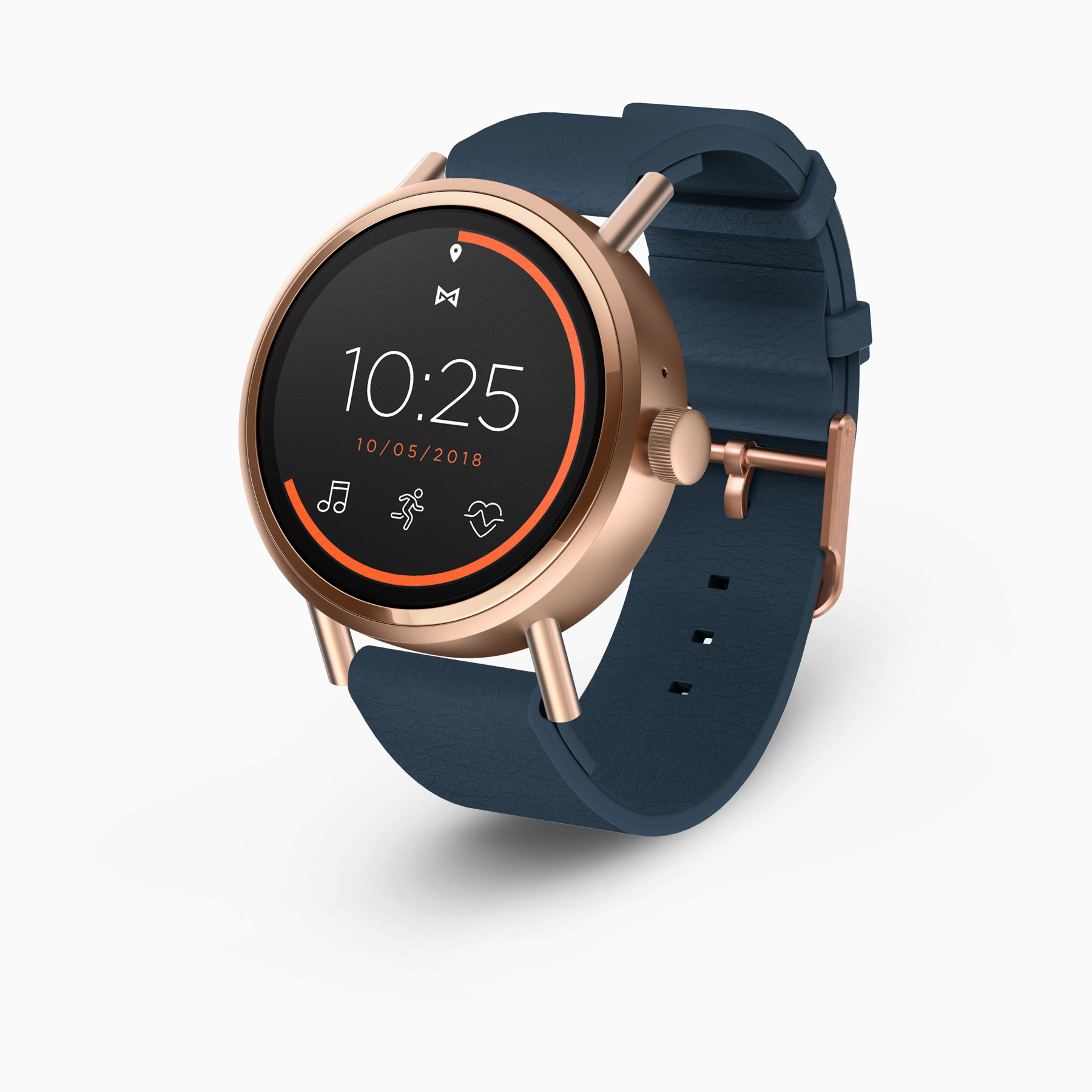 Misfit Vapor 2 Smartwatch - 41mm (Rose Gold with Indigo Leather Band)