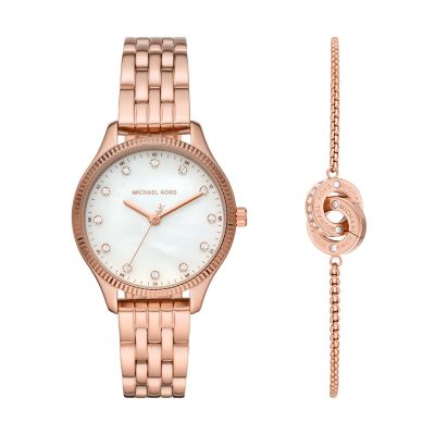 Michael kors lexington rose best sale gold watch