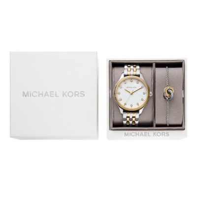 Michael kors lexington online two tone women's watch