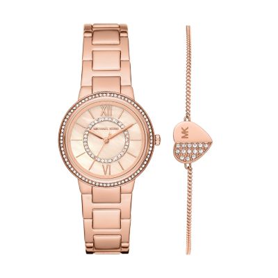 Michael Kors Rose Gold-Tone Watch and Bracelet Gift Set - MK1032 - Watch  Station