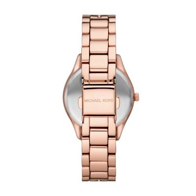 Michael Kors Lauryn Rose Gold-Tone Watch and Bracelet Gift Set