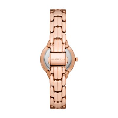 Michael Kors Allie Three-Hand Rose Gold-Tone Stainless Steel Watch