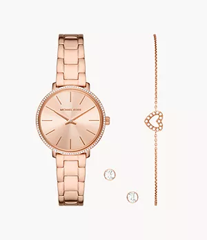 Michael Kors Pyper Rose Gold-Tone Watch and Jewellery Gift Set