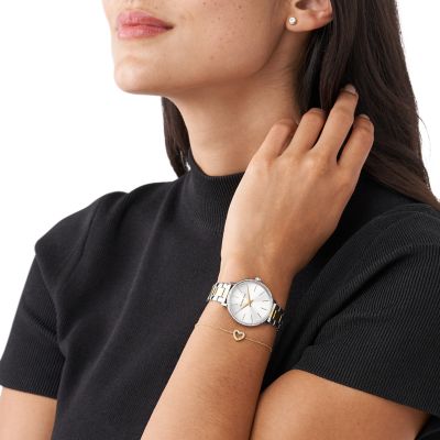 Coffret cadeau montre Pyper de Michael Kors bicolore et bijoux