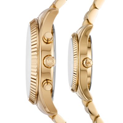 Michael Kors Lexington Chronograph His and Hers Gold-Tone Stainless Steel  Watch Gift Set - MK1047 - Watch Station