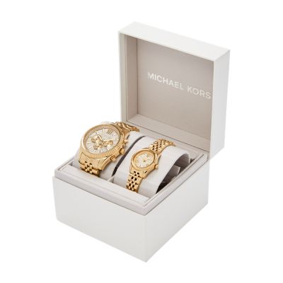 Michael Kors Lexington Chronograph His and Hers Gold Tone