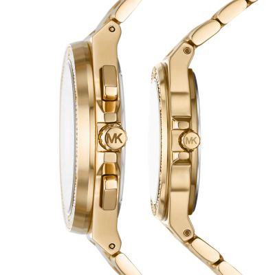 Michael Kors His and Hers Lennox Gold-Tone Stainless Steel Watch Set -  MK1061SET - Watch Station