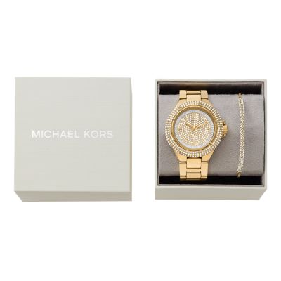 Michael Kors Camille Three-Hand Gold-Tone Stainless Steel Watch