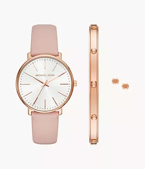 Michael Kors Pyper Three-Hand Blush Watch and Jewelry Gift Set