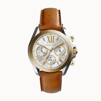 michael kors leather strap watches womens