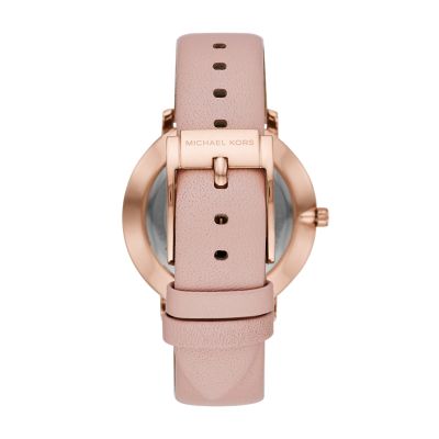 Michael kors watch hotsell leather strap rose gold