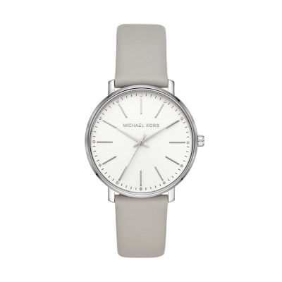 Michael kors clearance white leather watch