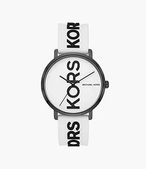 Michael Kors Women's Charley Three-Hand White Silicone Watch