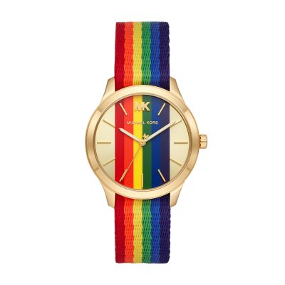 Runway Three-Hand Rainbow Nylon Watch