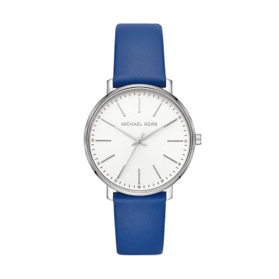 michael kors blue dial women's watch