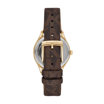 Michael Kors Women's Jaycie Three-Hand Brown Leather Watch - MK2862 - Watch  Station