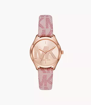 Michael Kors Jaycie Three-Hand Pink PVC Watch