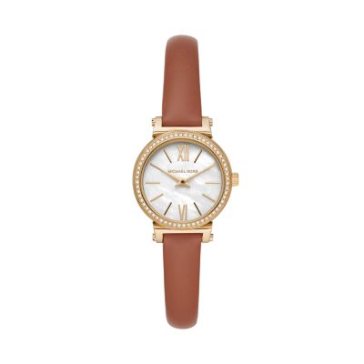 Michael Kors Petite Sofie Two Hand Luggage Leather Watch MK2896 Watch Station