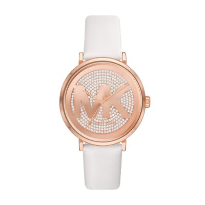 Michael kors sale white leather watch