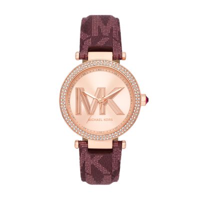 Michael Kors Parker Three-Hand Merlot PVC Watch - MK2974 - Watch