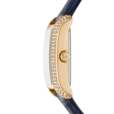 Michael Kors Emery Three-Hand Navy Croco Leather Watch