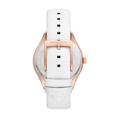 Michael Kors Harlowe Three-Hand White Lizard Watch - MK2989