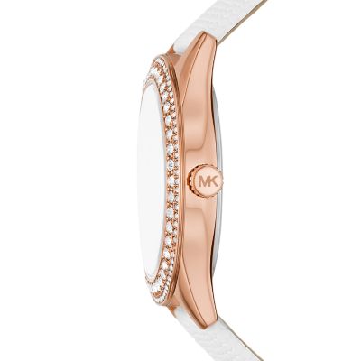 Michael Kors Harlowe Three-Hand White Lizard Watch - MK2989