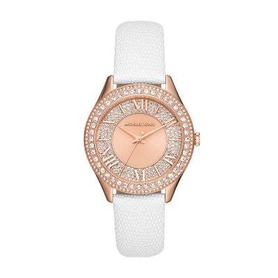 Michael Kors Harlowe Three-Hand White Lizard Watch - MK2989