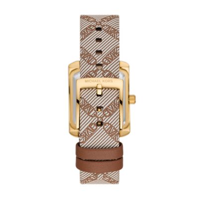 Michael Kors Emery Three-Hand Brown Empire Jacquard Watch - MK2990