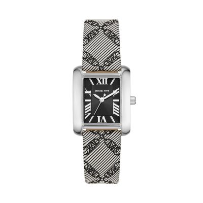 Michael Kors Emery Three-Hand Black Empire Jacquard Watch - MK2991