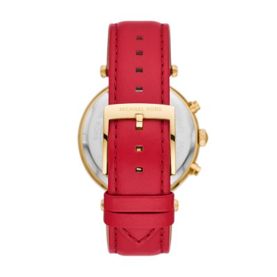 Michael Kors Parker Chronograph Red Leather Watch - MK2992 - Watch