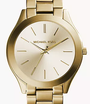 Michael Kors Gold-Tone Runway Slim Watch