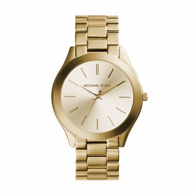 Michael Kors Women's Gold-Tone Runway Slim Watch - Gold