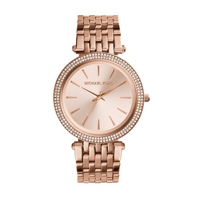 Michael Kors Rose Gold-Tone Glitz Darci Watch