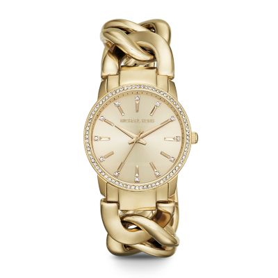Michael Kors Lady Nini Three-Hand Gold-Tone Stainless Steel Watch