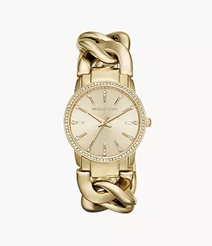 Michael Kors Lady Nini Three-Hand Gold-Tone Stainless Steel Watch