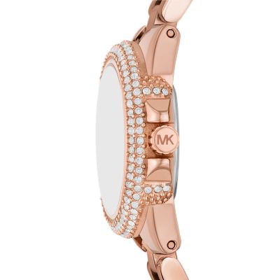 Michael Kors Petite Camille Three-Hand Rose Gold-Tone Stainless