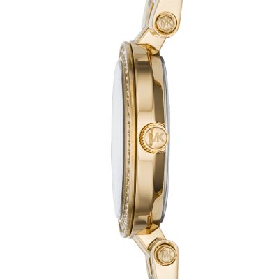 Michael kors petite 2025 darci goldtone watch