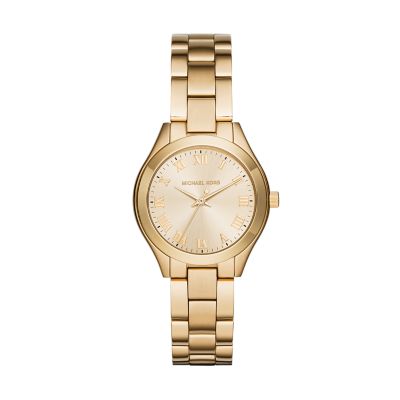 michael kors slim runway watch gold