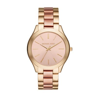 michael kors watch two tone rose gold