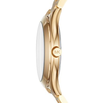 Michael Kors Mini Slim Runway Three-Hand Gold-Tone Steel Watch - MK3512 - Watch