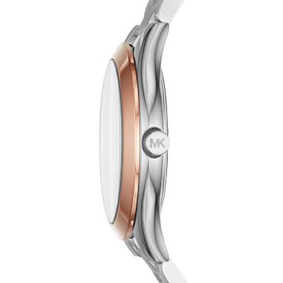 Michael kors mini clearance slim runway watch silver