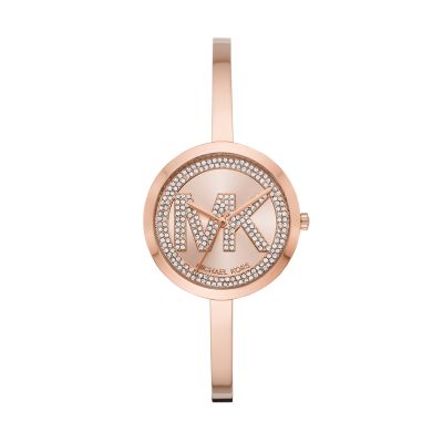 michael kors watch women's rose gold plated stainless steel bracelet