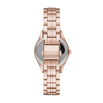 Michael Kors Women's Lauryn Three-Hand Rose Gold-Tone Stainless