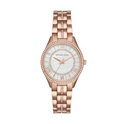 Michael Kors Women's Lauryn Three-Hand Rose Gold-Tone Stainless Steel Watch