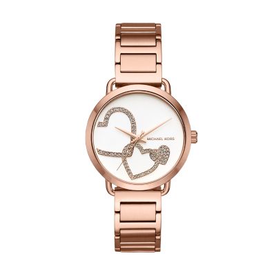 michael kors portia watch rose gold