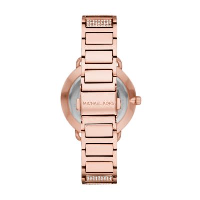 Michael Kors Ladies' Portia Rose Gold-tone And Pavé Watch - MK3853