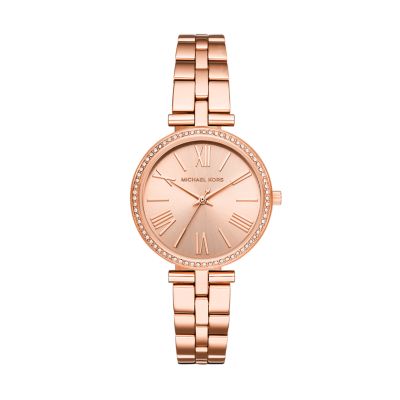 Rose gold mk outlet watch women's